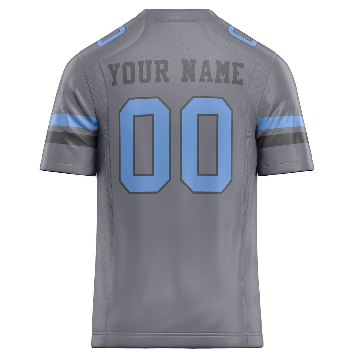 Custom Gray light blue Solid Colour Football Jersey