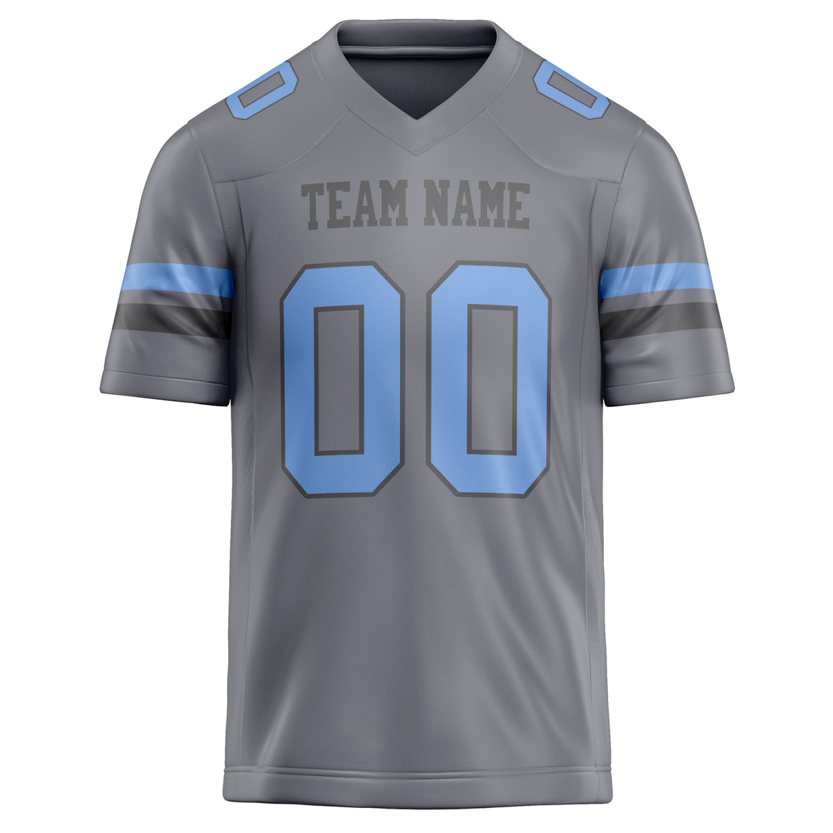 Custom Gray light blue Solid Colour Football Jersey