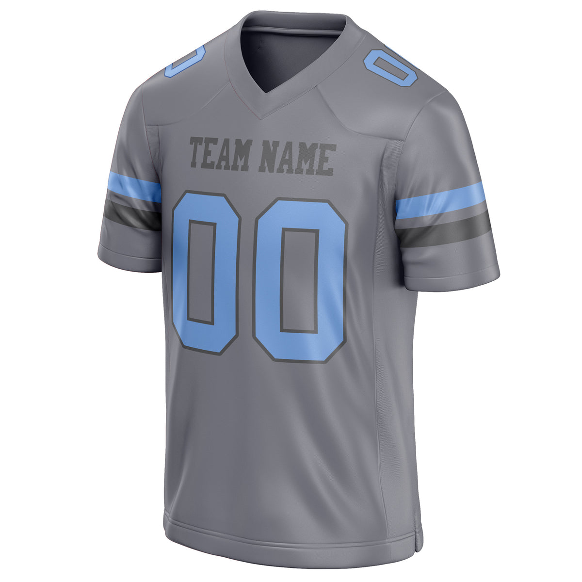 Custom Gray light blue Solid Colour Football Jersey