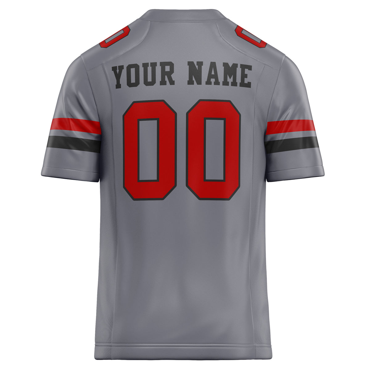 Custom Gray red Solid Colour Football Jersey