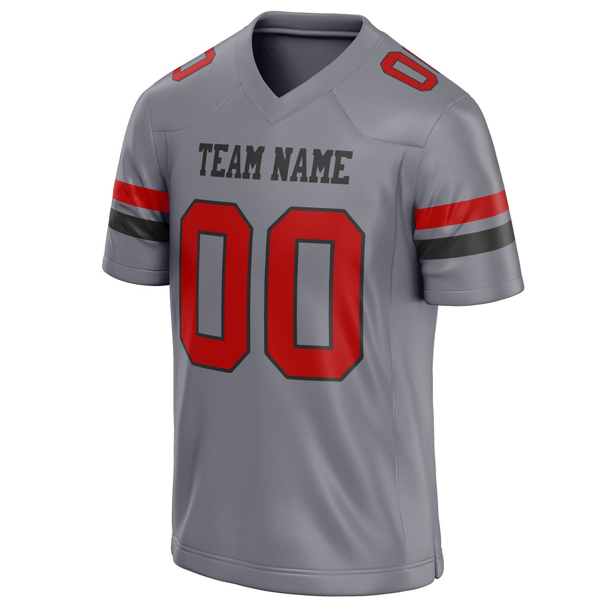 Custom Gray red Solid Colour Football Jersey