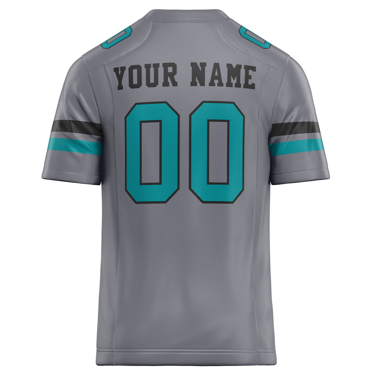 Custom Gray teal Solid Colour Football Jersey