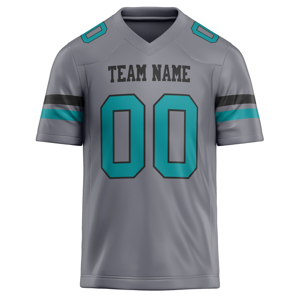 Custom Gray teal Solid Colour Football Jersey