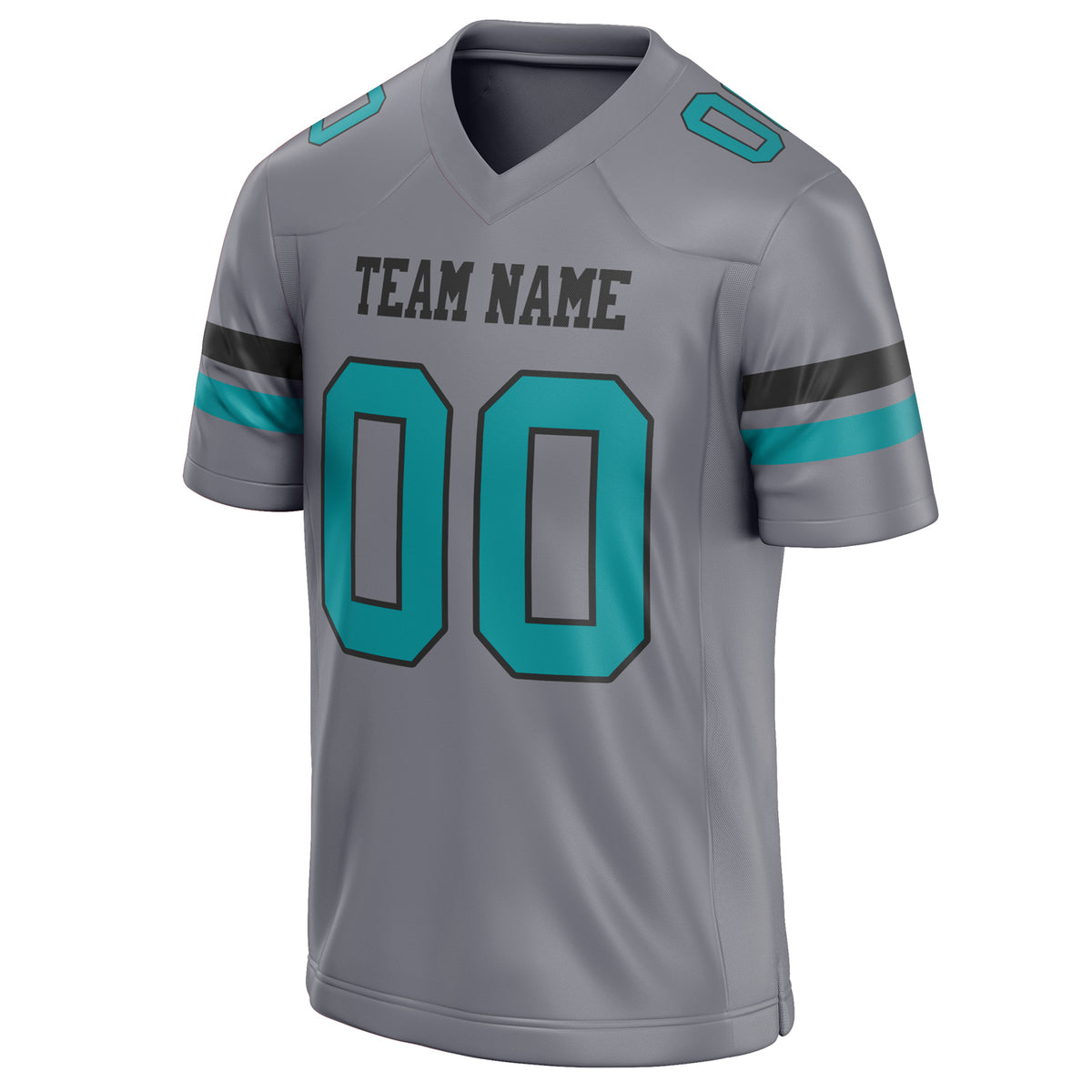 Custom Gray teal Solid Colour Football Jersey