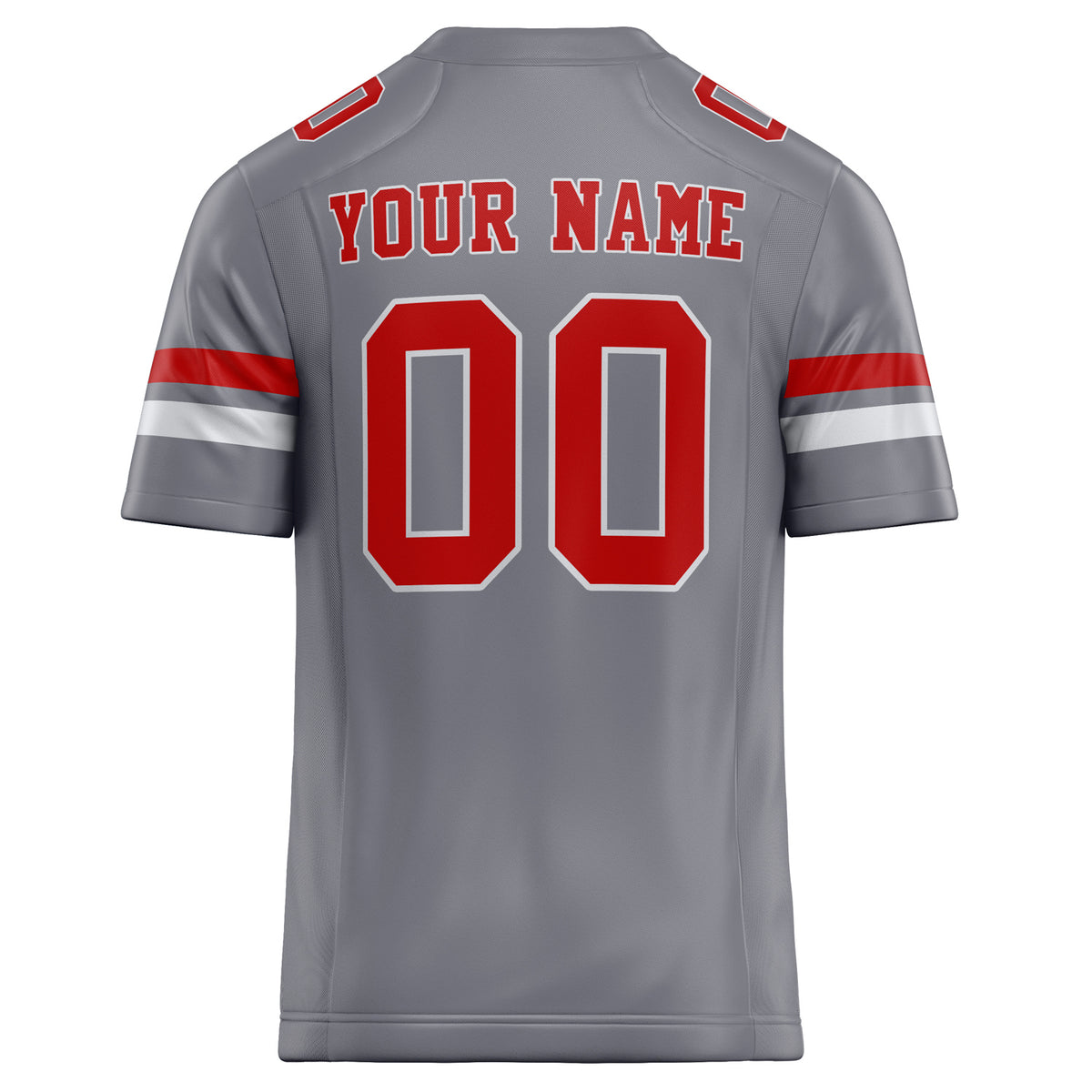 Custom Gray red Solid Colour Football Jersey