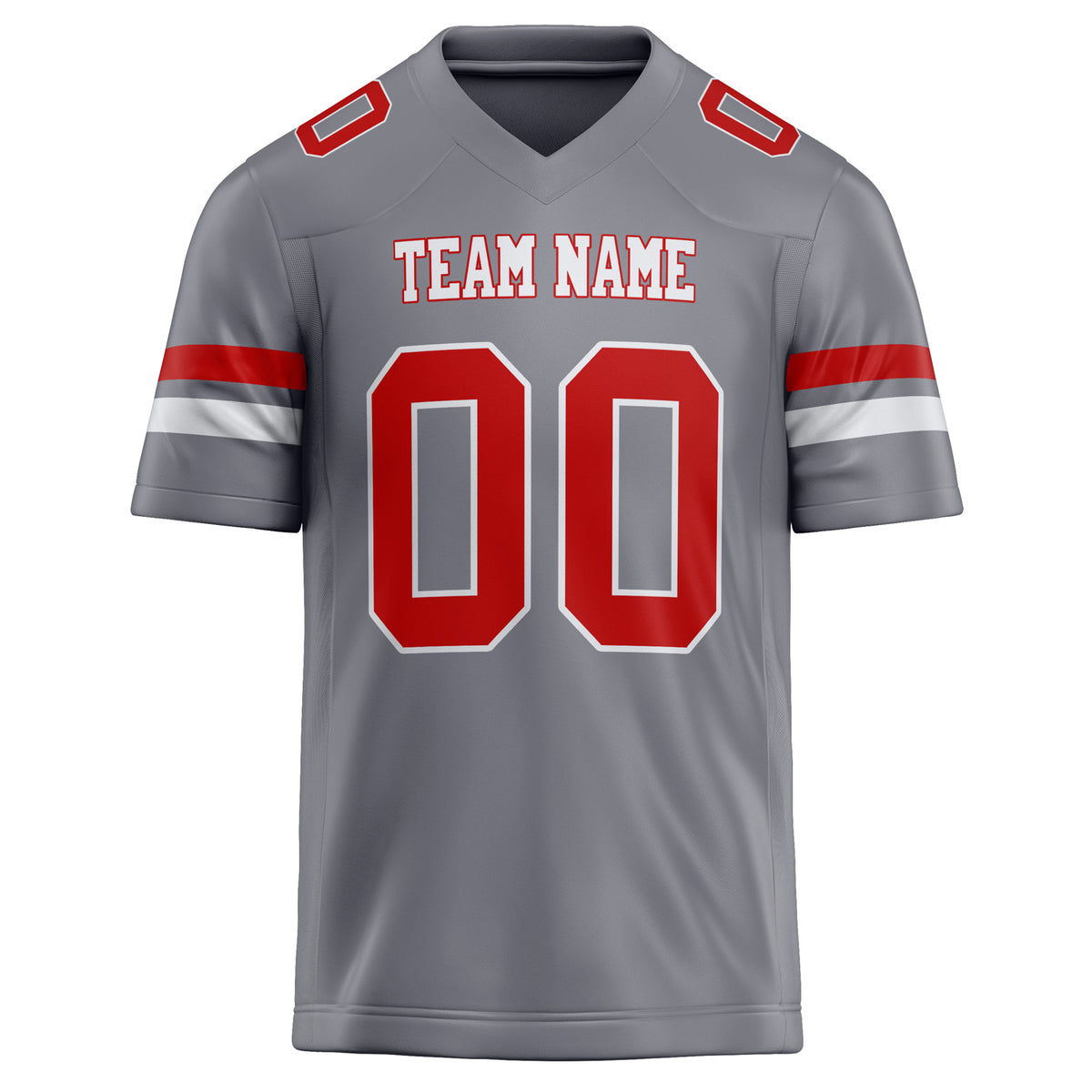 Custom Gray red Solid Colour Football Jersey