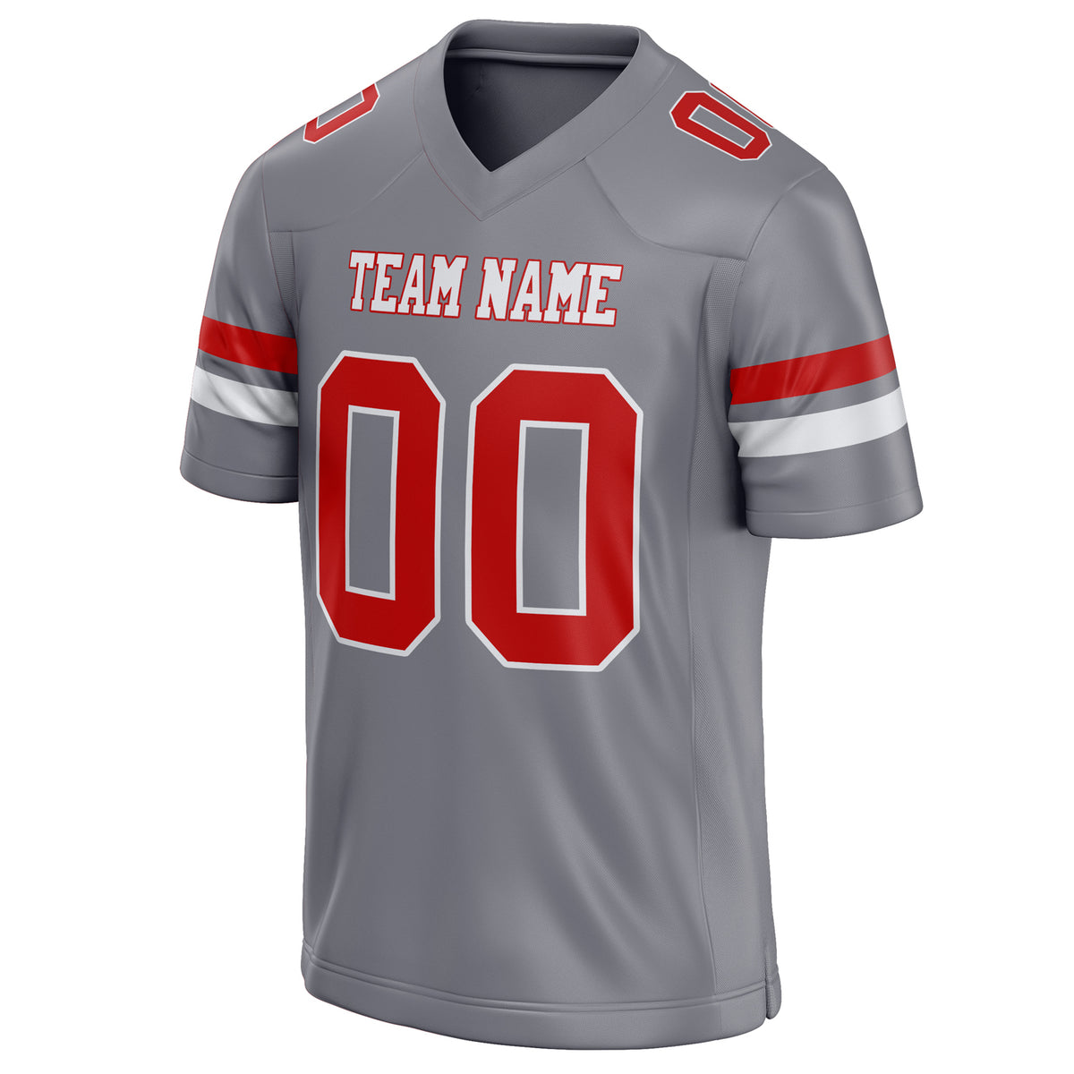 Custom Gray red Solid Colour Football Jersey