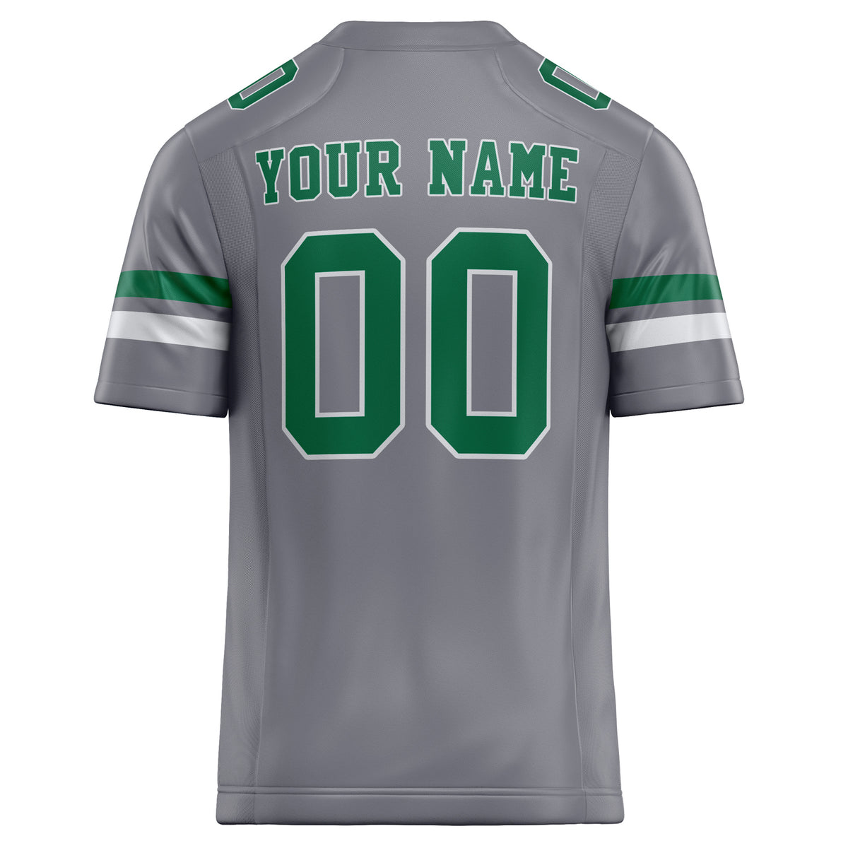 Custom Gray kelly green Solid Colour Football Jersey