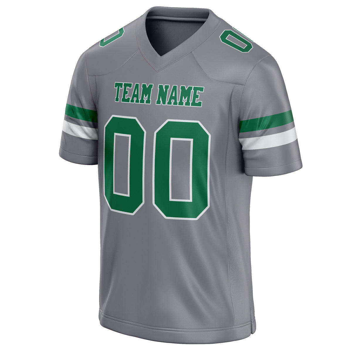 Custom Gray kelly green Solid Colour Football Jersey