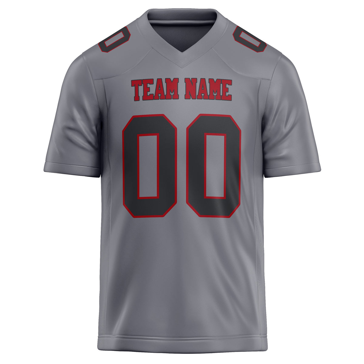 Custom Gray Black Solid Colour Football Jersey