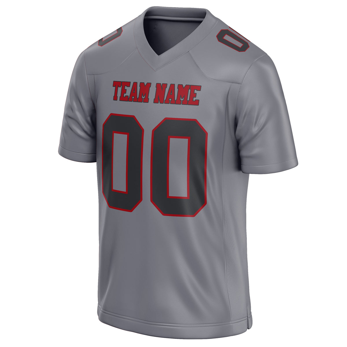 Custom Gray Black Solid Colour Football Jersey