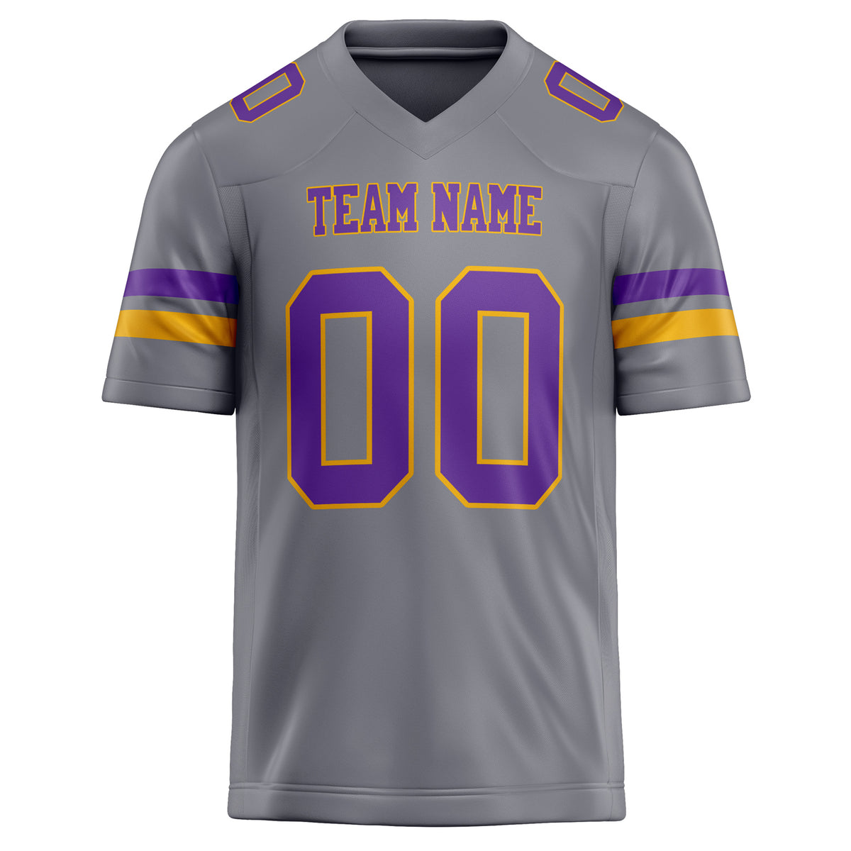 Custom Gray Purple Solid Colour Football Jersey