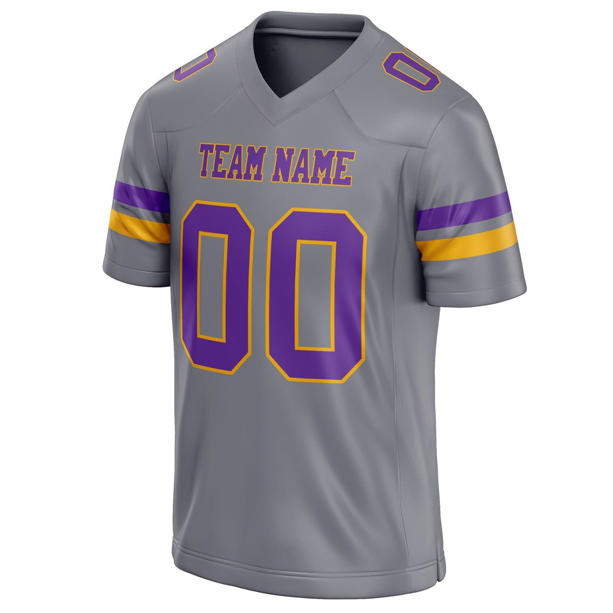 Custom Gray Purple Solid Colour Football Jersey