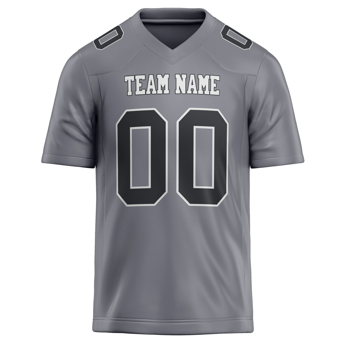 Custom Gray Black Solid Colour Football Jersey