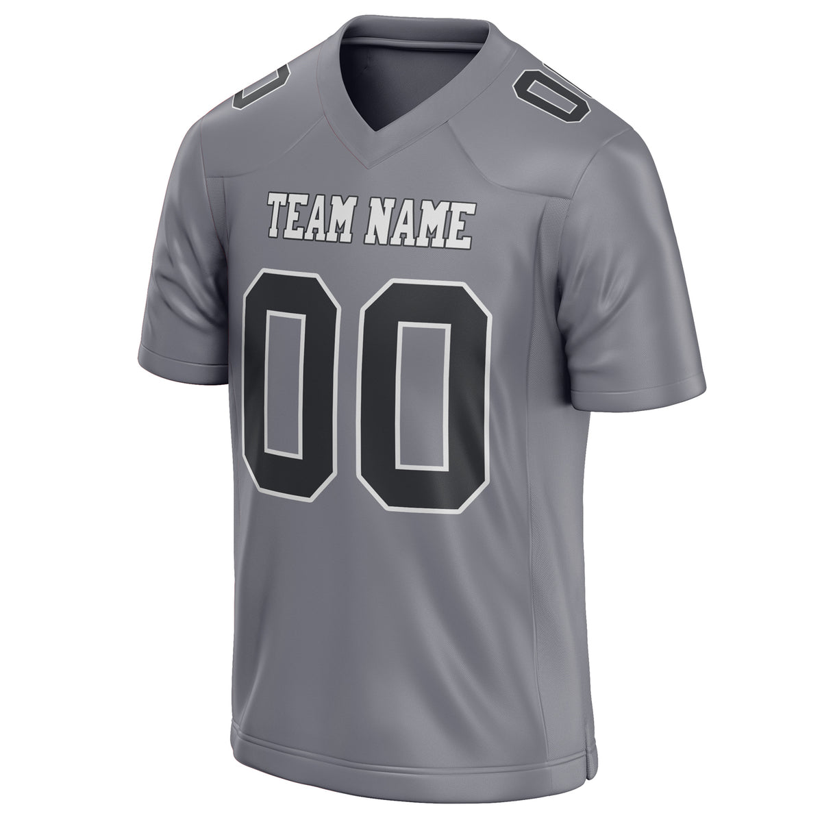 Custom Gray Black Solid Colour Football Jersey