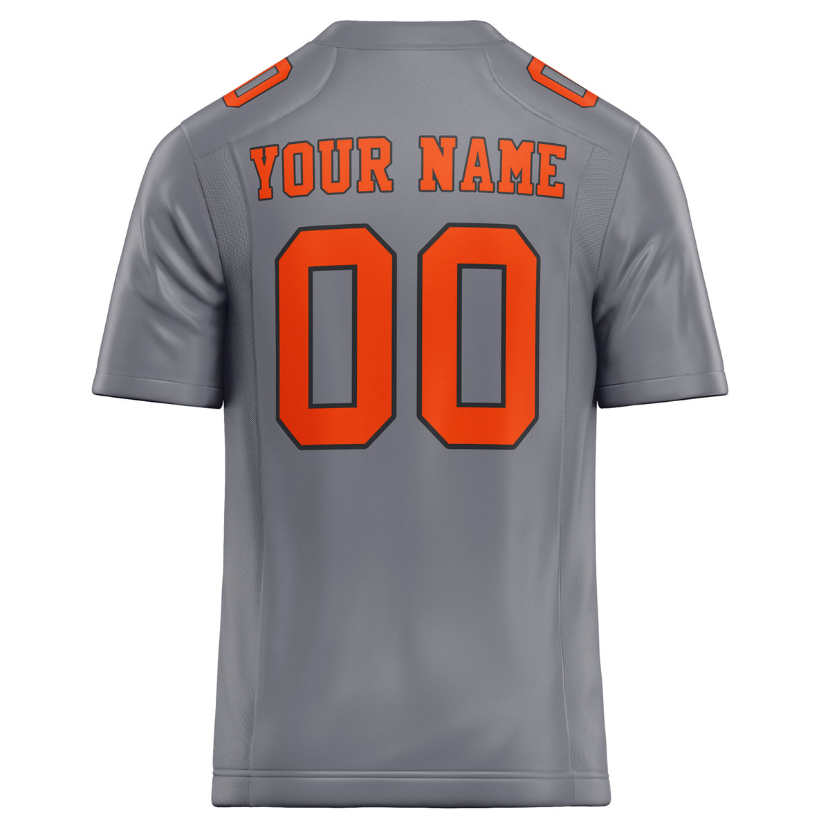 Custom Gray orange Solid Colour Football Jersey