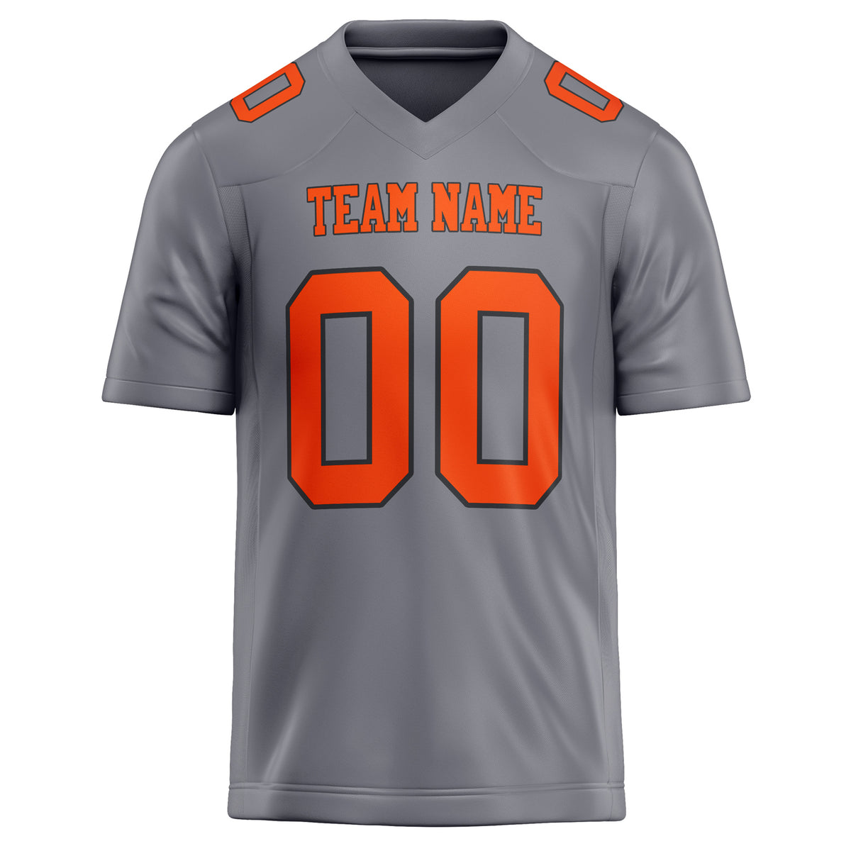 Custom Gray orange Solid Colour Football Jersey