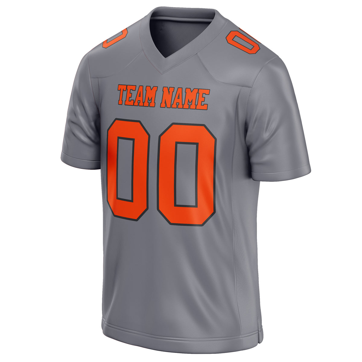 Custom Gray orange Solid Colour Football Jersey