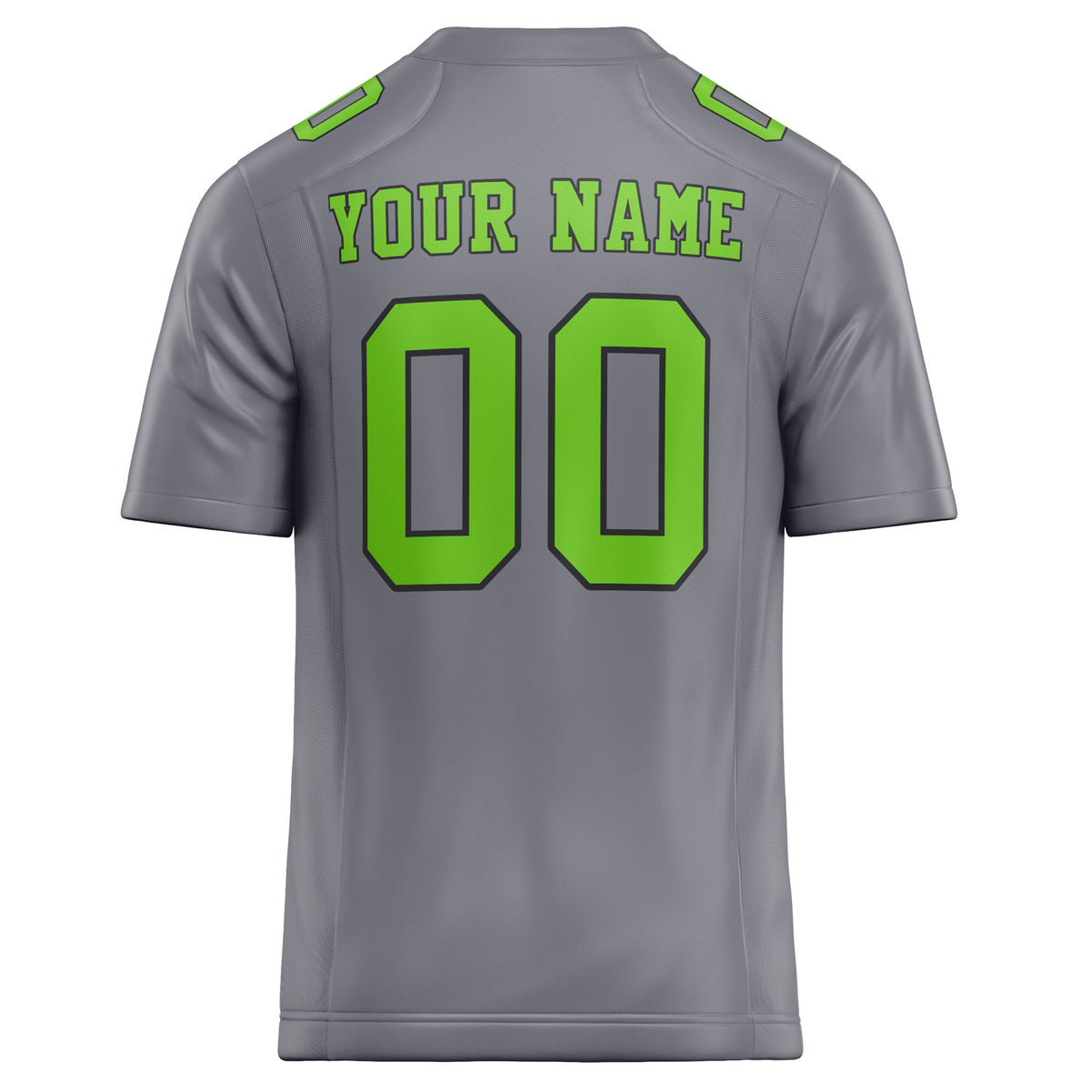 Custom Gray Neon Green Solid Colour Football Jersey