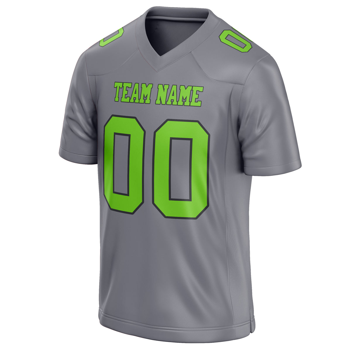 Custom Gray Neon Green Solid Colour Football Jersey