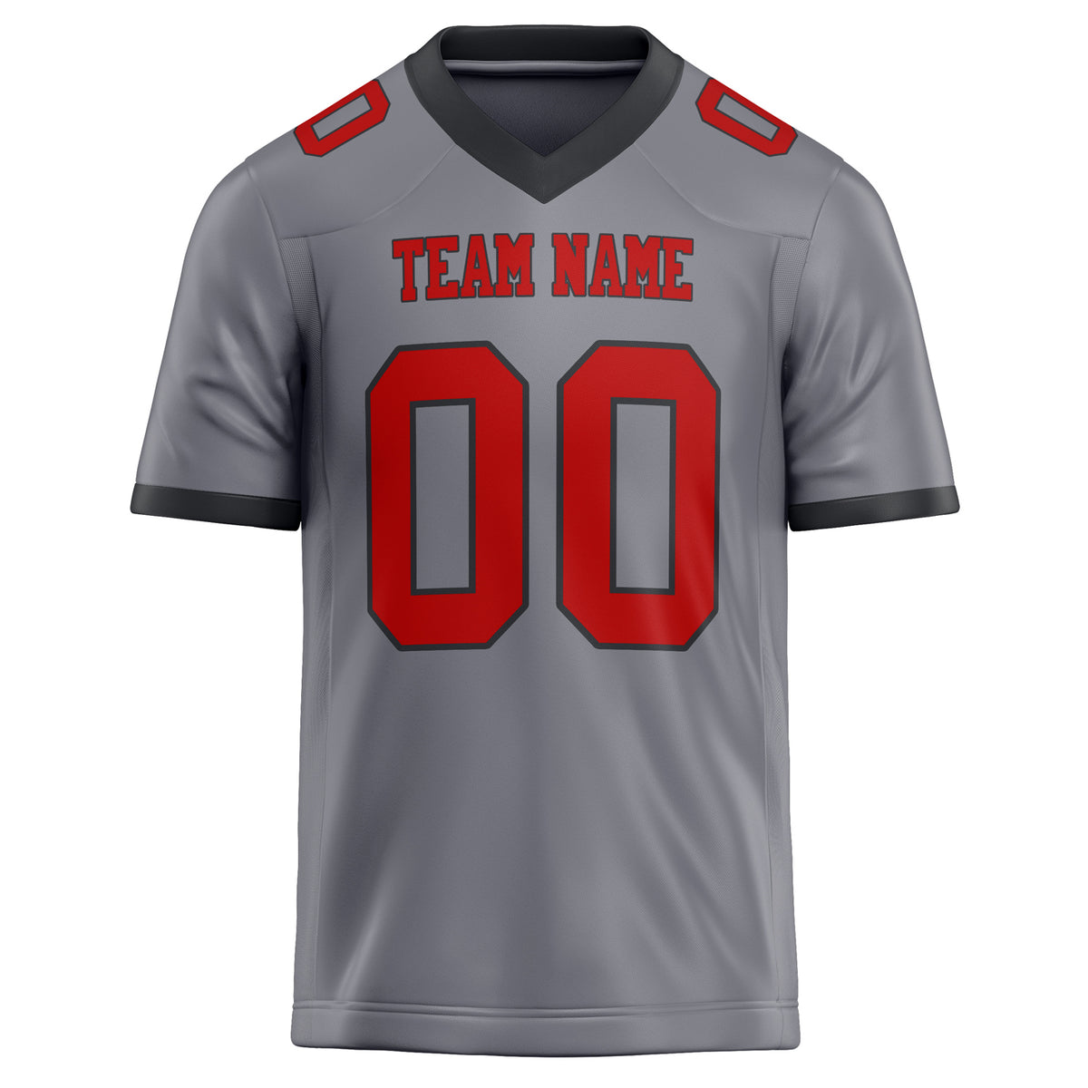 Custom Gray red Solid Colour Football Jersey