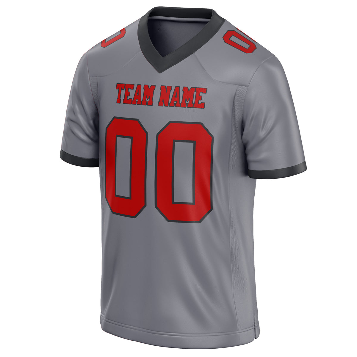 Custom Gray red Solid Colour Football Jersey