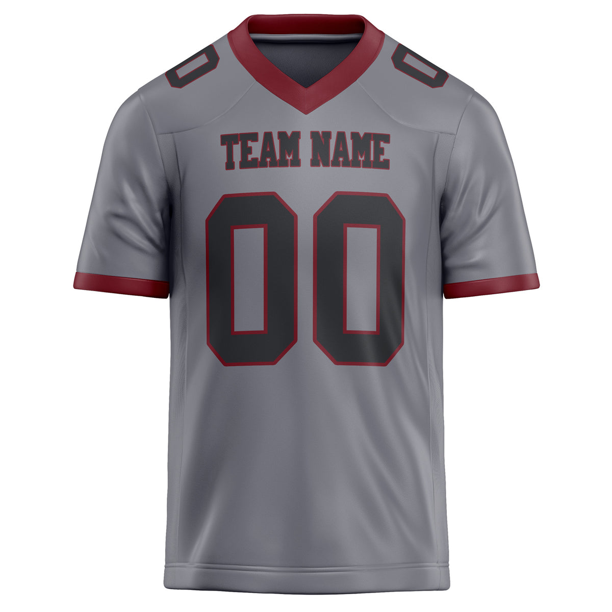 Custom Gray Black Solid Colour Football Jersey