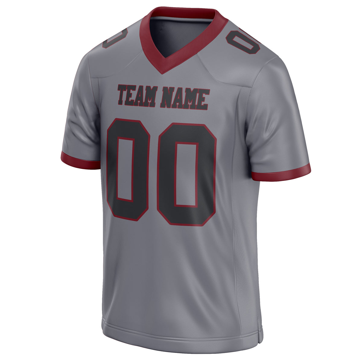 Custom Gray Black Solid Colour Football Jersey