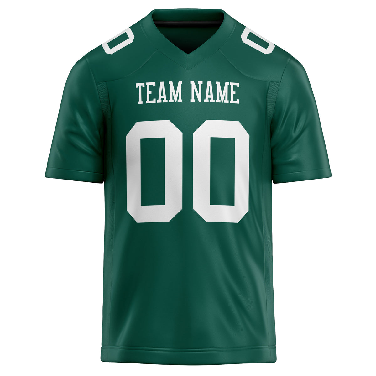 Custom Kelly Green White Solid Colour Football Jersey