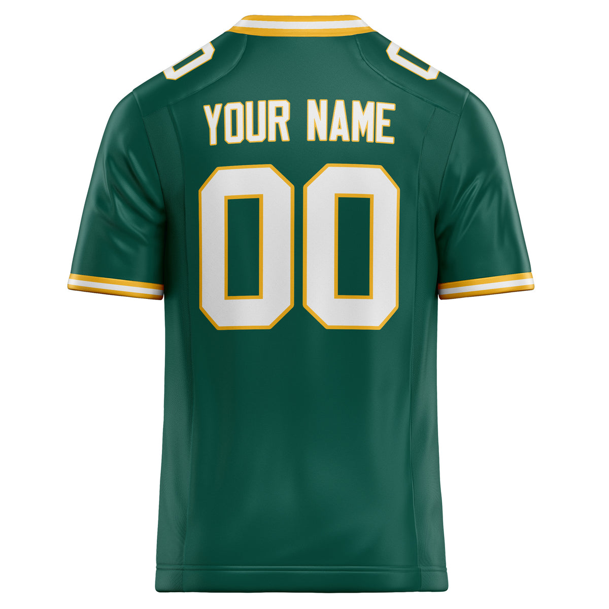 Custom Kelly Green White Solid Colour Football Jersey