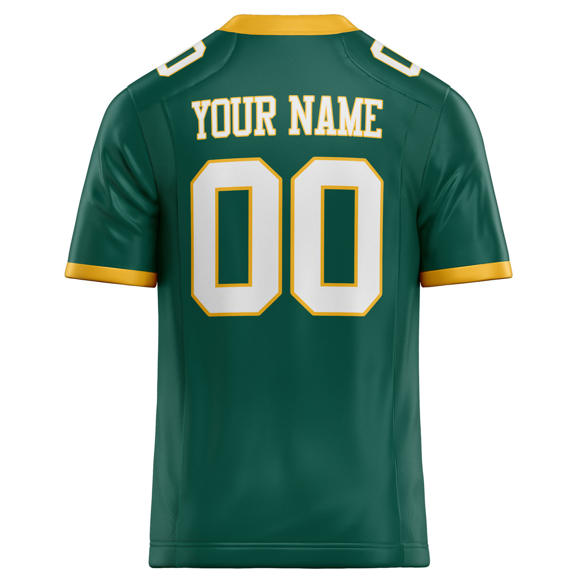 Custom Kelly Green White Solid Colour Football Jersey