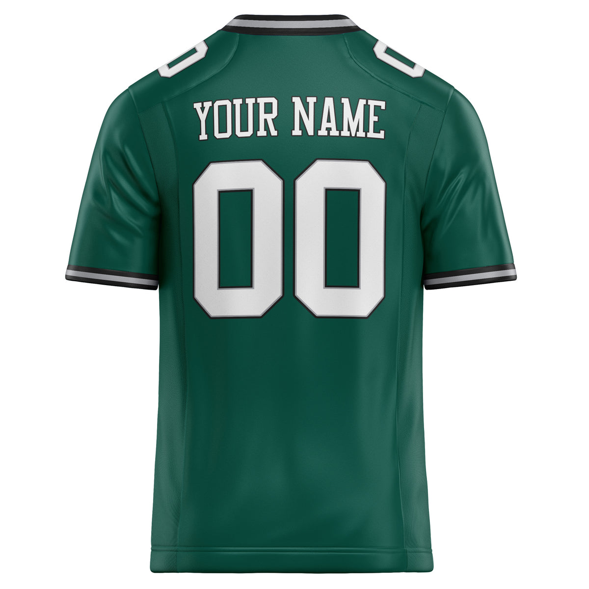 Custom Kelly Green White Solid Colour Football Jersey