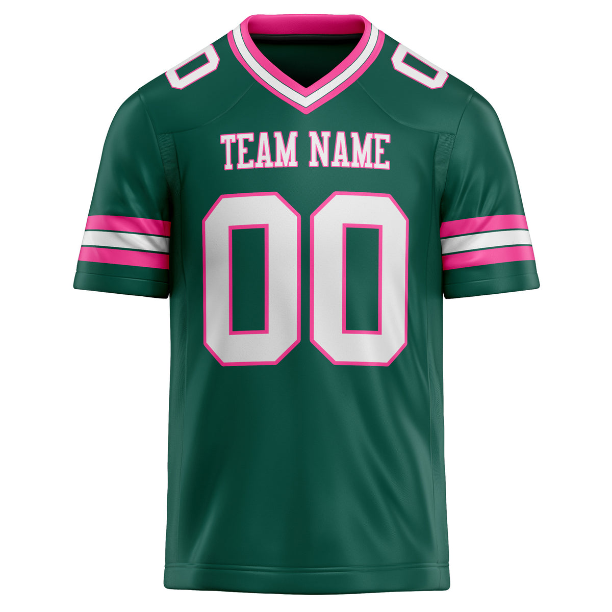 Custom Kelly Green White Solid Colour Football Jersey