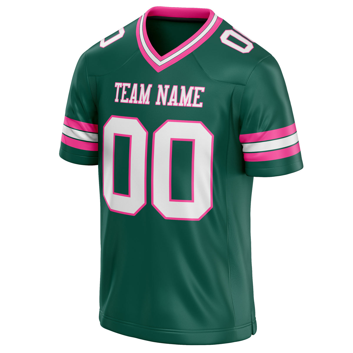 Custom Kelly Green White Solid Colour Football Jersey