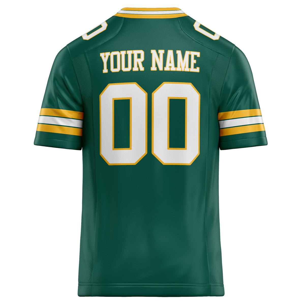 Custom Kelly Green White Solid Colour Football Jersey