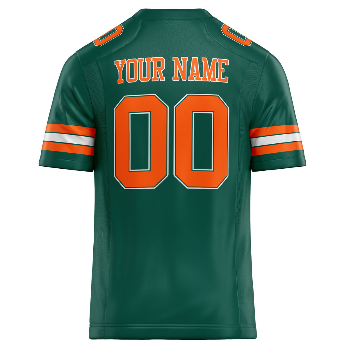 Custom Kelly Green orange Solid Colour Football Jersey