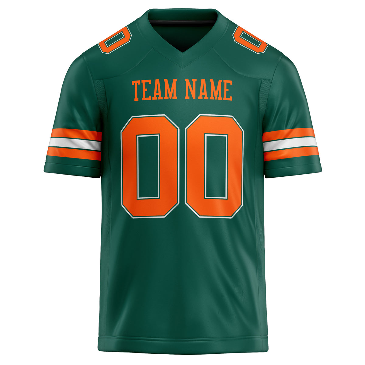 Custom Kelly Green orange Solid Colour Football Jersey