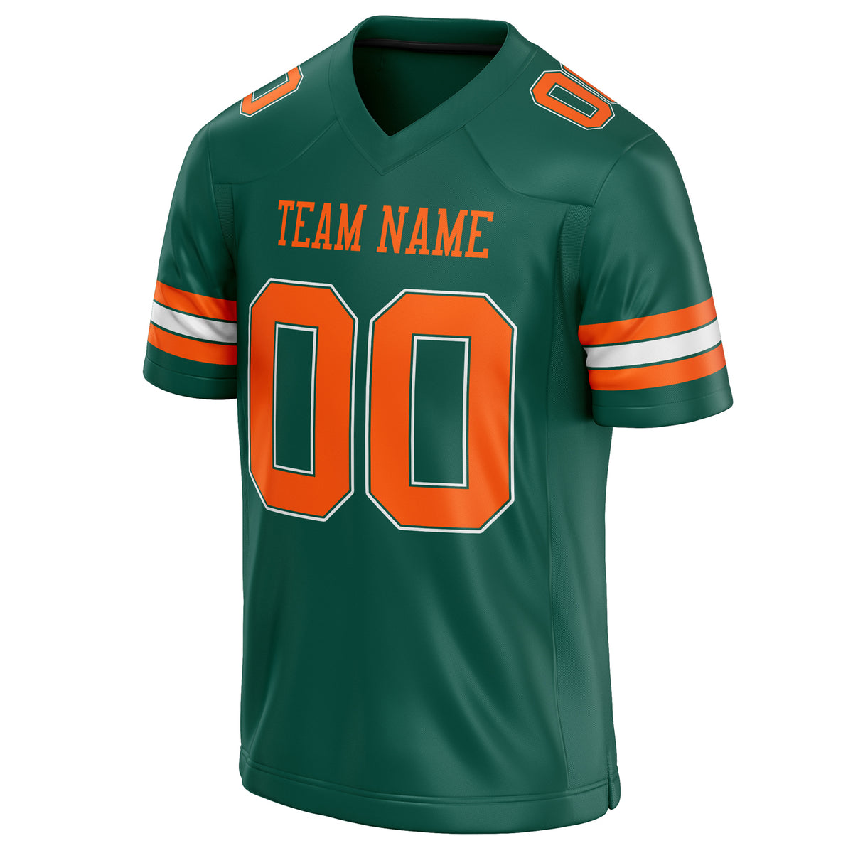 Custom Kelly Green orange Solid Colour Football Jersey