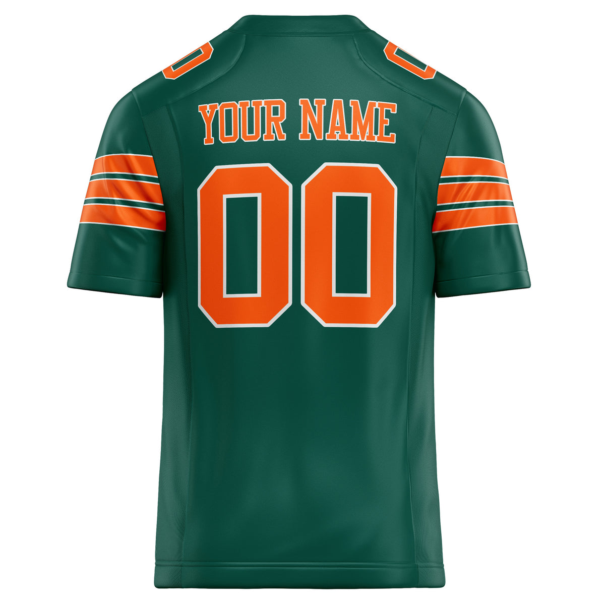 Custom Kelly Green orange Solid Colour Football Jersey