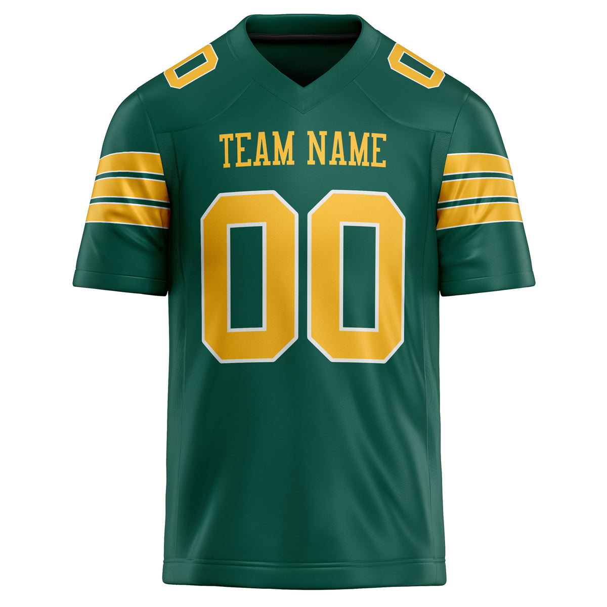 Custom Kelly Green gold Solid Colour Football Jersey