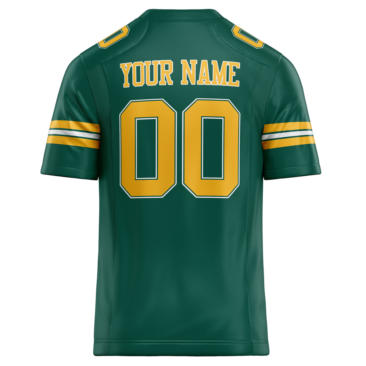 Custom Kelly Green gold Solid Colour Football Jersey