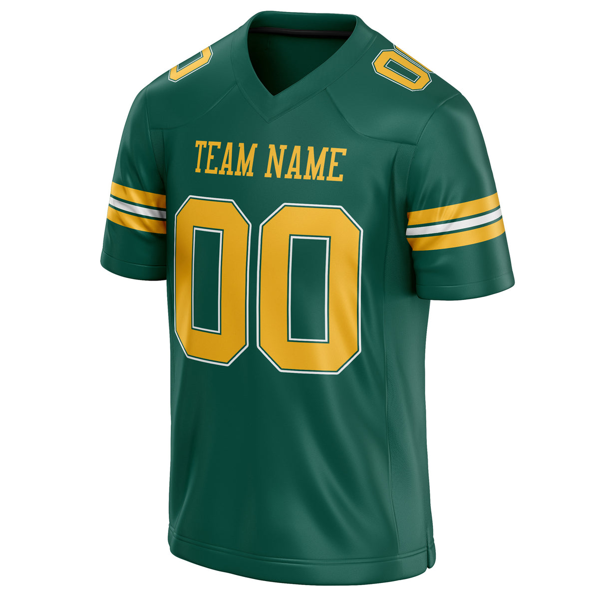 Custom Kelly Green gold Solid Colour Football Jersey