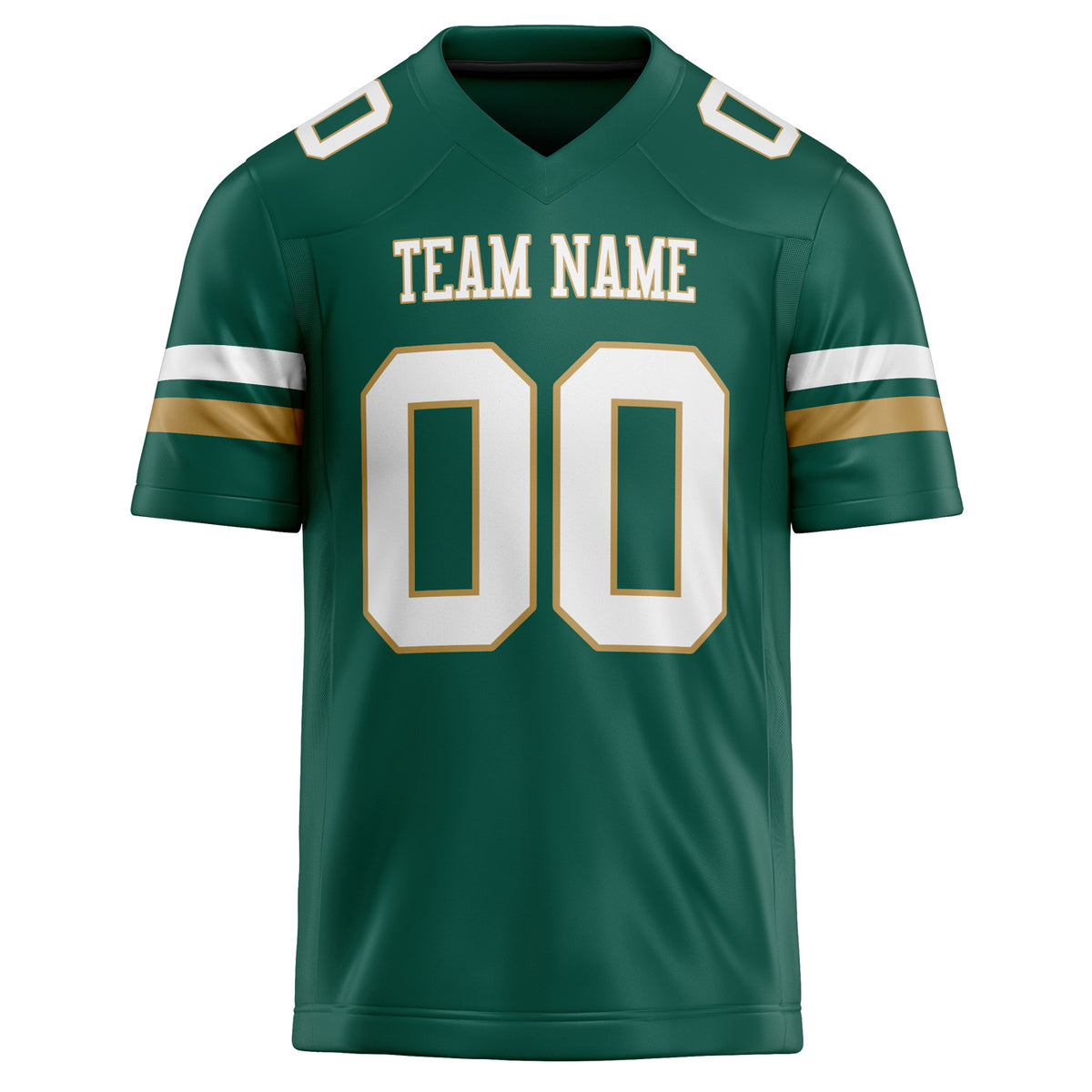 Custom Kelly Green White Solid Colour Football Jersey