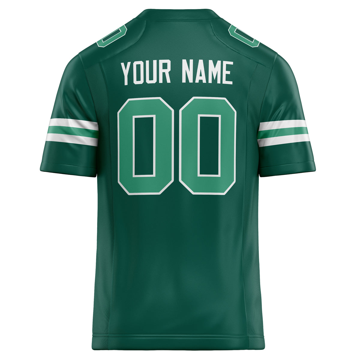 Custom Kelly Green teal Solid Colour Football Jersey