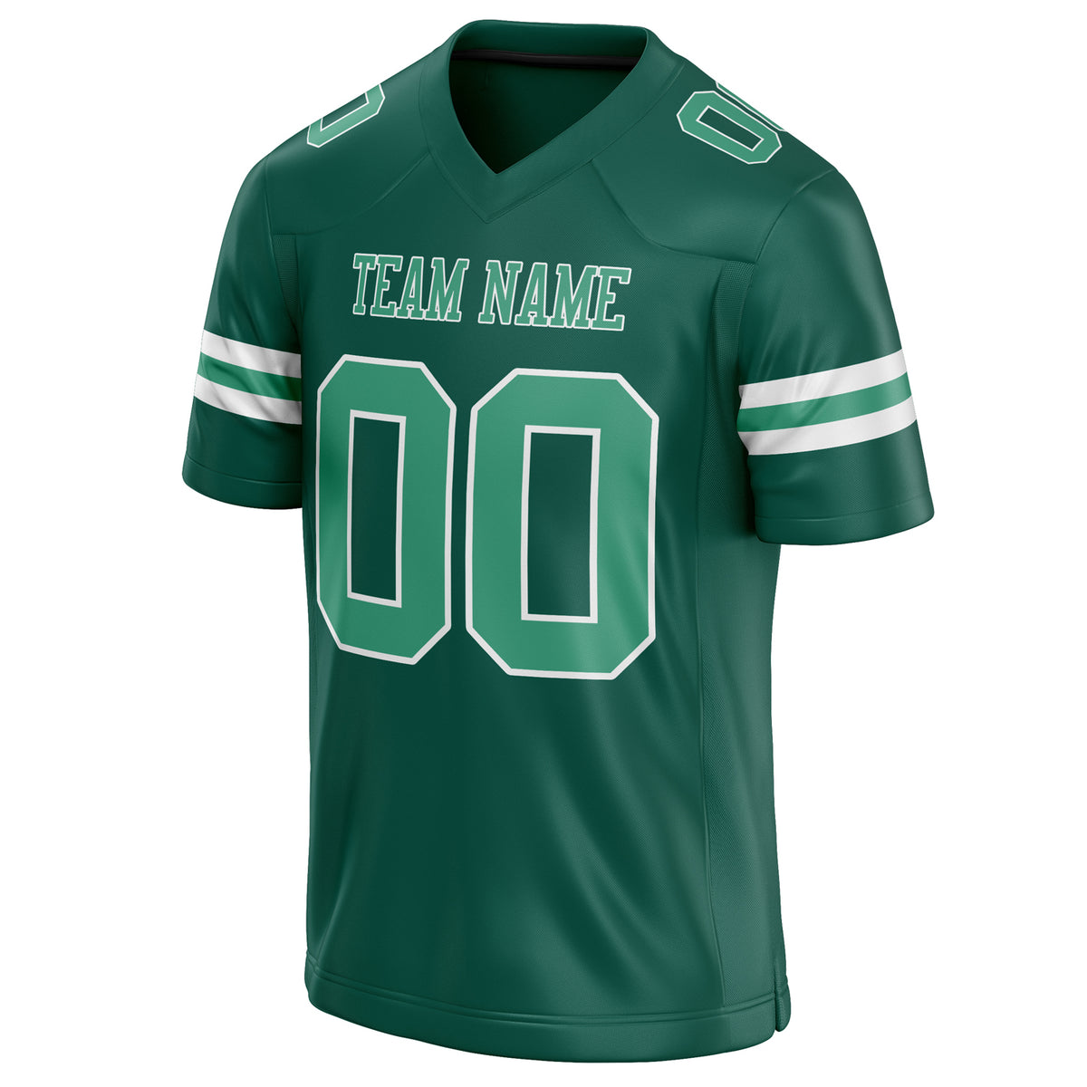 Custom Kelly Green teal Solid Colour Football Jersey