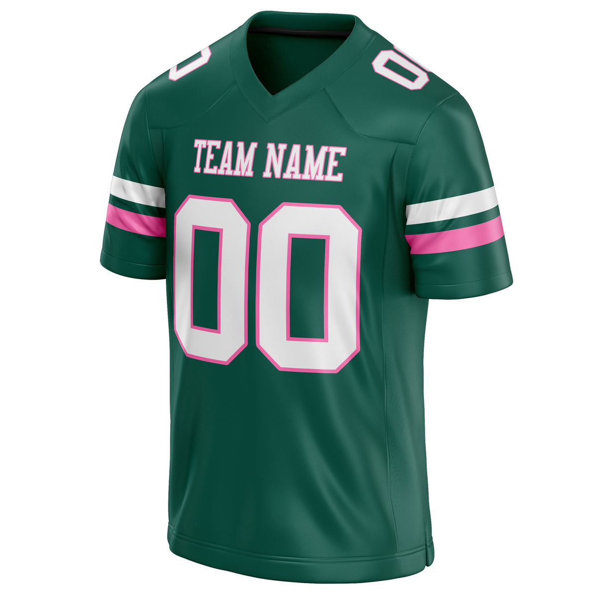 Custom Kelly Green White Solid Colour Football Jersey