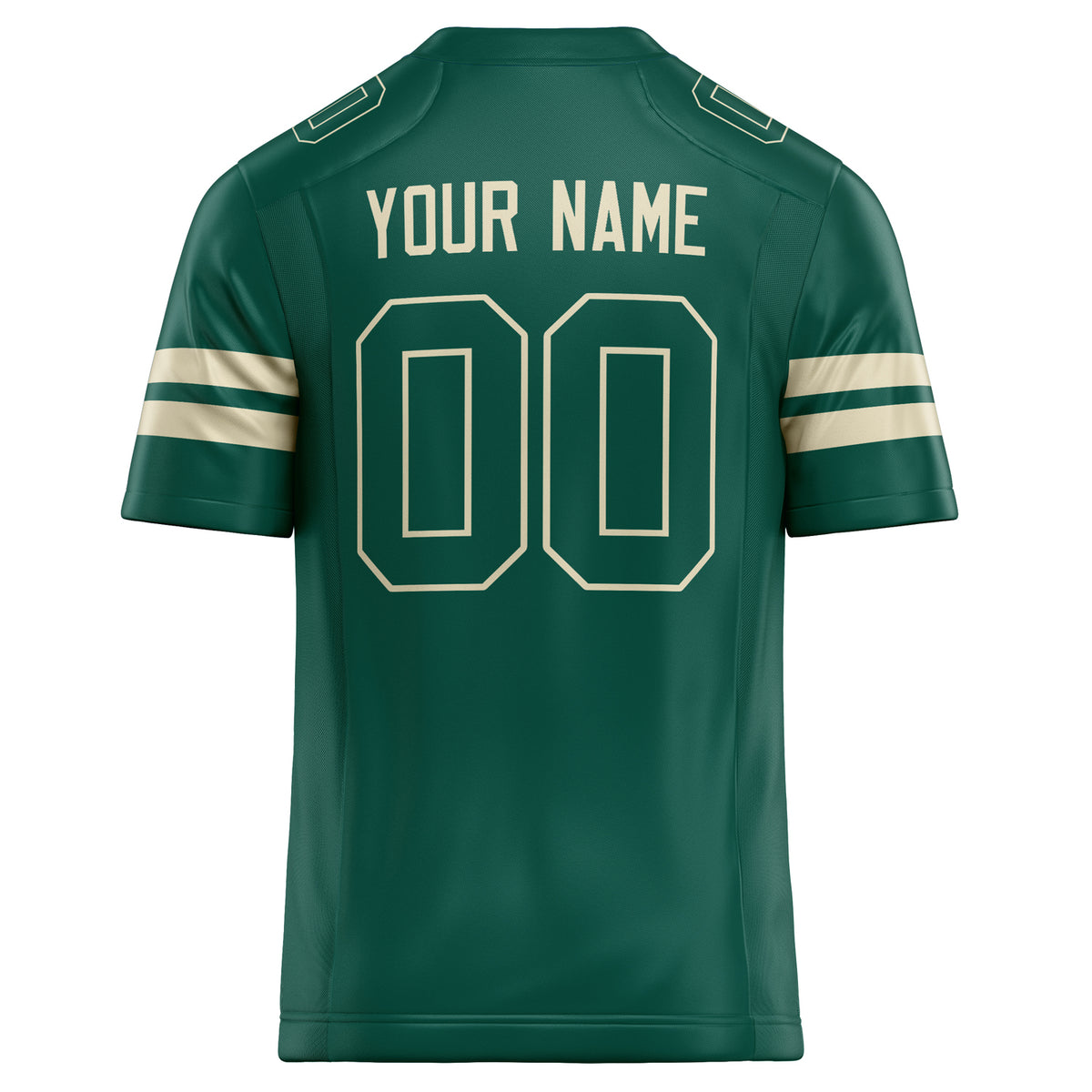 Custom Kelly Green cream Solid Colour Football Jersey