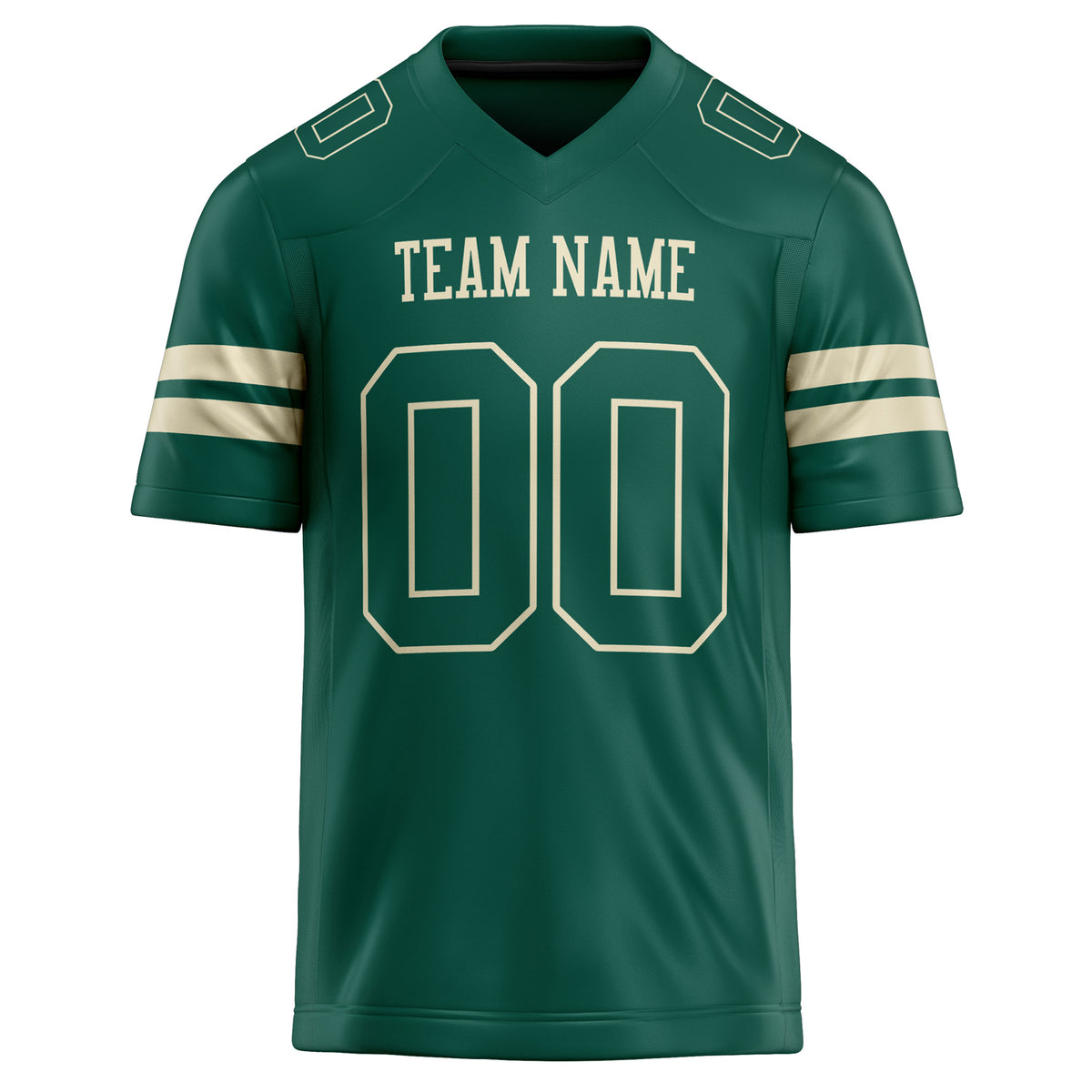 Custom Kelly Green cream Solid Colour Football Jersey