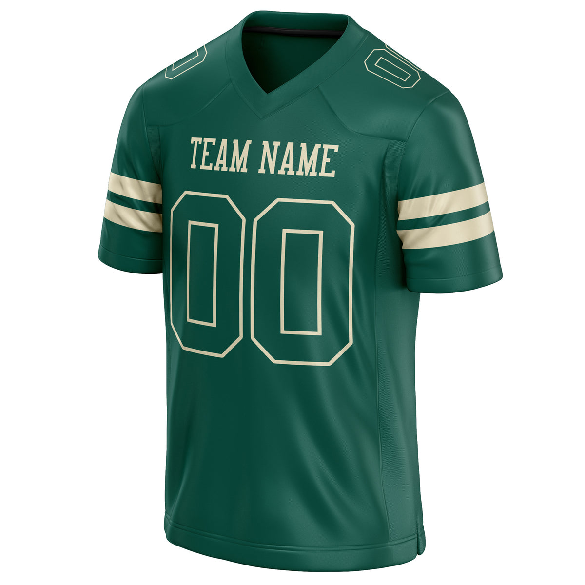 Custom Kelly Green cream Solid Colour Football Jersey