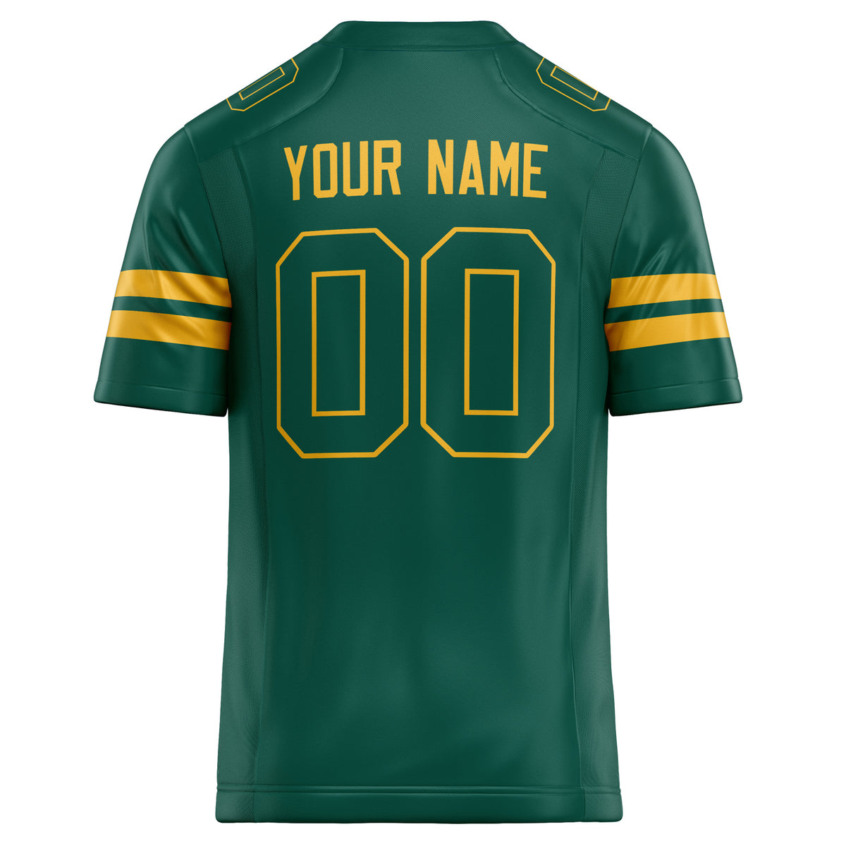 Custom Kelly Green gold Solid Colour Football Jersey